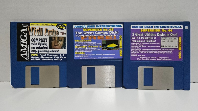 3 coverdisks utilities games Amiga Computing / Amiga User International 1994