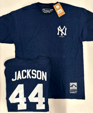 CAMISA JERSEY REGGIE JACKSON MITCHELL & NESS YANKEES PARA HOMBRE CON NÚMERO DE NOMBRE NUEVA
