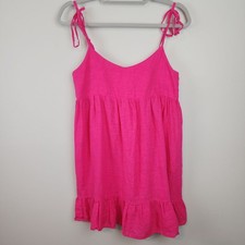 Zara pink mini dress Linen sz XS summer beach sundress
