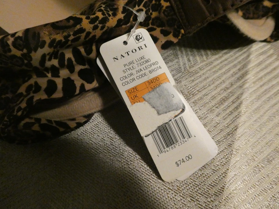 ¡NUEVO CON ETIQUETAS! Sujetador NATORI TALLA 34DD Pure Luxe Camiseta Contorno Con Aros Leopardo 732080 Foto 4 de 4