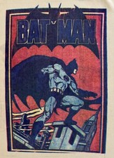 Original Vintage Bat Man Batman Superhero Hot Peel Iron On Transfer