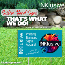 500 Yard Signs with Stakes - 18"x24", Full Color, Double Sided, Custom Graphics