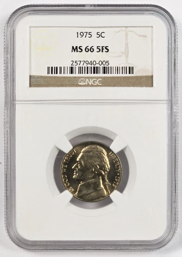 1975 Jefferson Nickel *** NGC MS 66 5FS