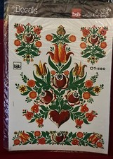 Vintage BSB Decalcomanie Water Transfer/Decal  Germany  NIP Tulips And Hearts