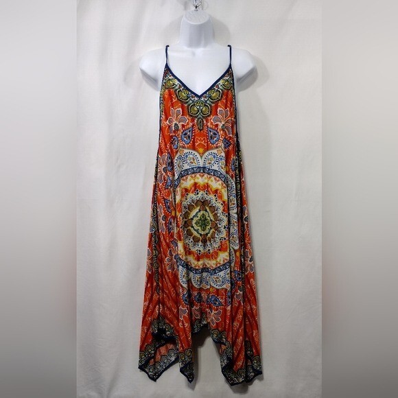 Jealous Tomato Artsy Dress Women's S Red Boho Retro 90s Y2K Coastal Vacation