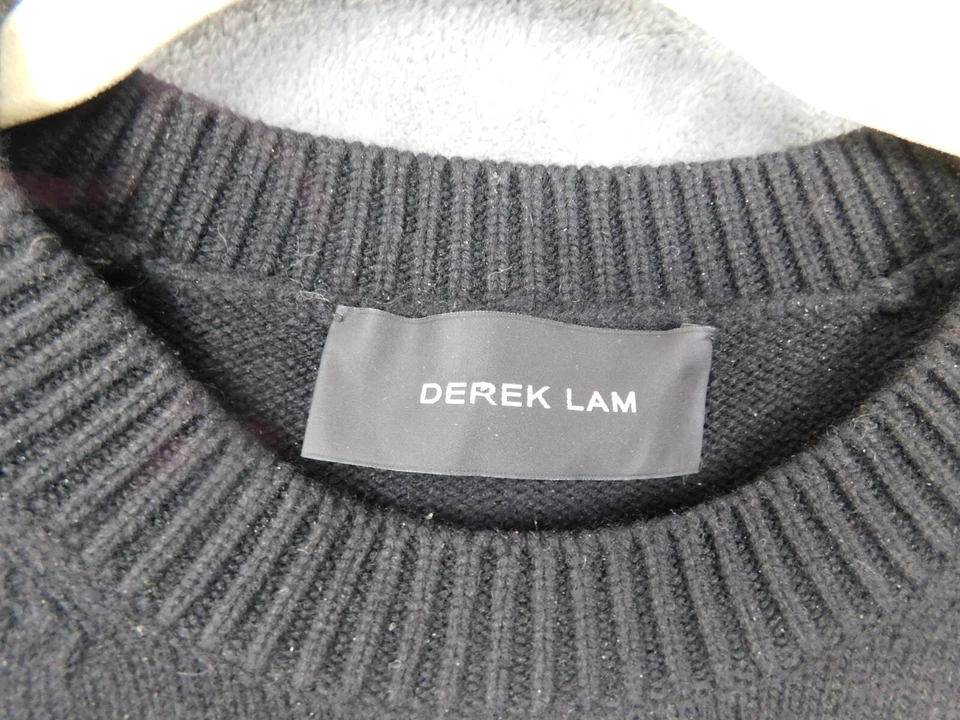 Suéter Derek Lam Mujer Mediano Negro Cachemira Cápsula Alto Bajo Cuello Redondo Pullover Foto 3 de 4