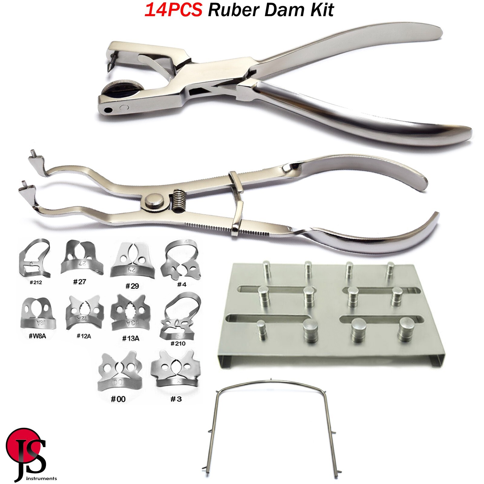 Rubber Dam Instruments Light Ivory Clamps Punch Pliers Forceps Frame Endodontic