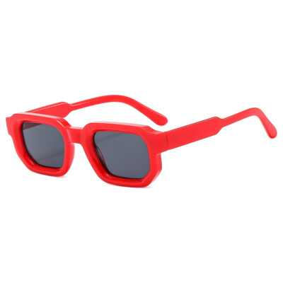 New 90\'s Red Trendy Rectangular Sunglasses Women / Men Retro Shades Amazon.com: Mriendao Black Sunglasses for Women Men Retro  main image 3