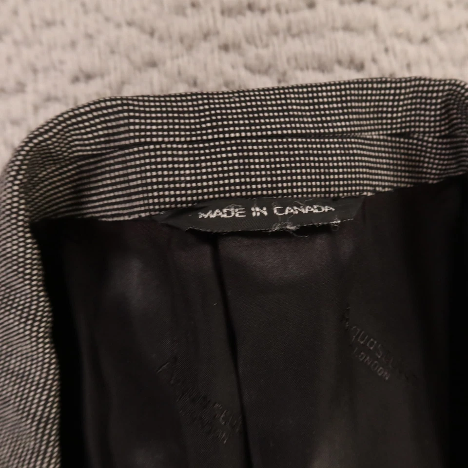 Jaqueta Aquascutum Antiga L Cinza Olho de Pássaro 100% Lã Sarja Penteada Blazer Canadá 44R - Imagem 3 de 4