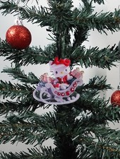 Sanrio Hello Kitty Christmas Ornament Holiday Tree Decor Santa Sleigh Bow 2D
