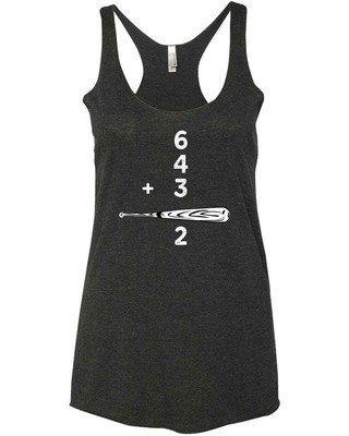 6 4 3 2 Double Play Baseball Softball Fan Sports Lovers Friends Gift Racer Tank 