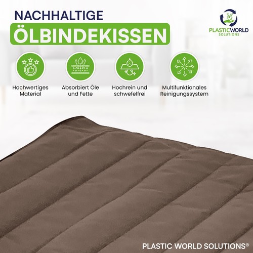 PWS Auffangmatte Ölbindekissen 50x50 cm | Garagenmatte Aufsaugkissen Ölmatte - Bild 2 von 7