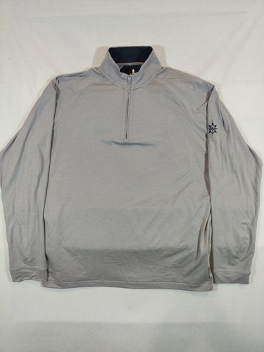 Johnnie O Shirt Pullover XL Quarter Zip Activewear Athletic Logo Outdoor Gray