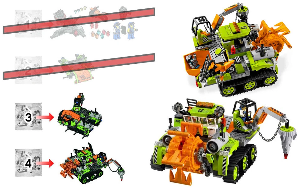 LEGO 8961 Crystal Sweeper: 2 NEW SEALED BAGS + STICKERS Power Miners partial set - Image 2 of 4