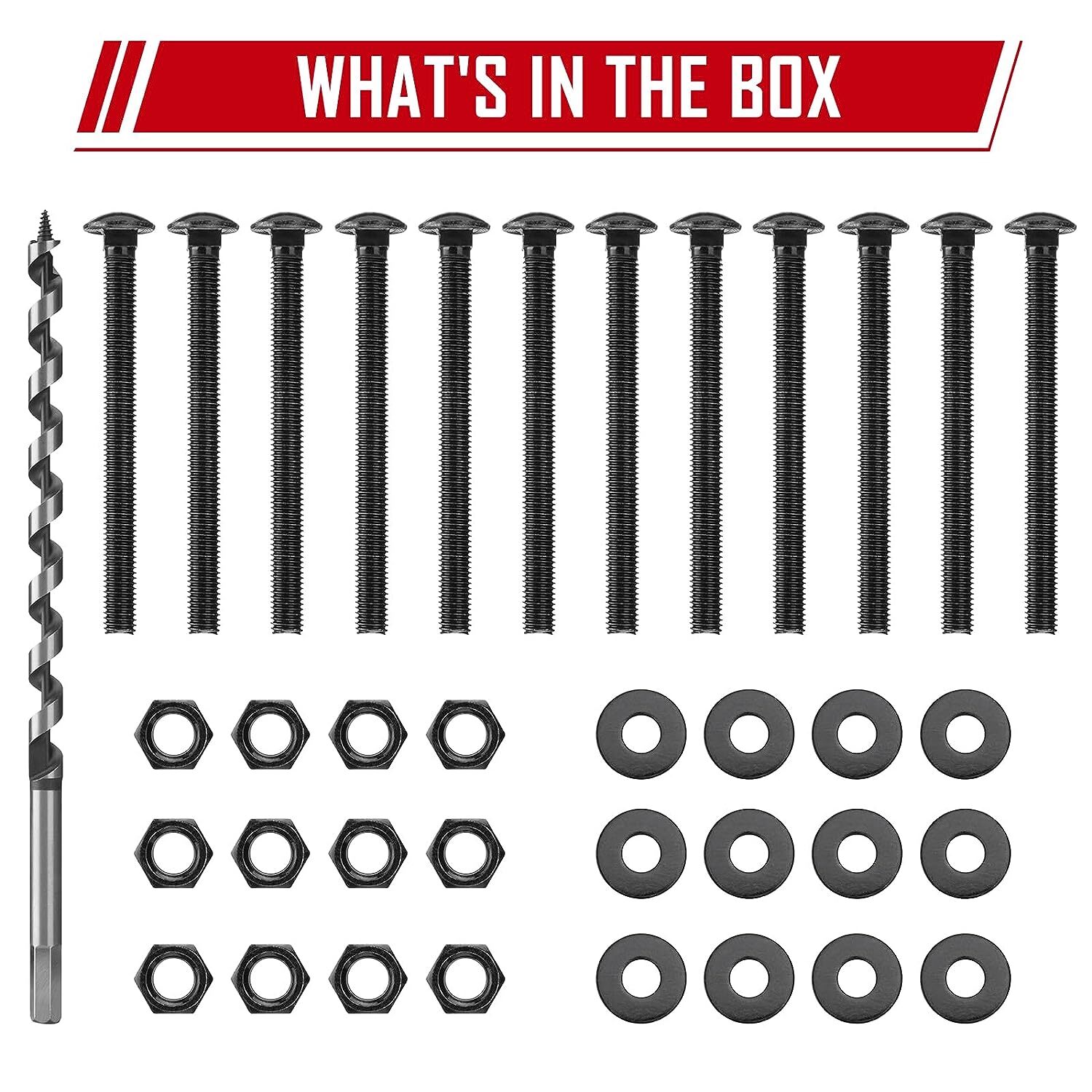 1/2inx8in Carriage Bolt Kit w/12 Bolts 12 Washers 12 Nuts+1/2''x12 ...