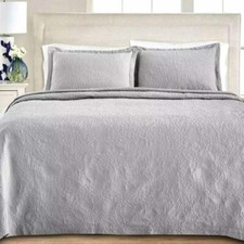 Martha Stewart Collection Floral Matelasse Standard Sham, Gray