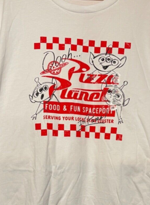 Disney Parks Oooh Pizza Planet Toy Story Aliens Adult T-Shirt Size