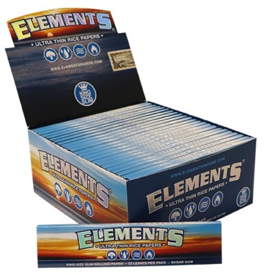 1 x Box ELEMENTS  King Size Slim   PAPER + 1 x Box ELEMENTS  PRE ROLLED TIPS