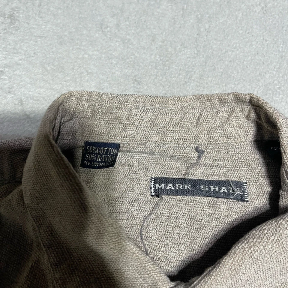 Camisa Mark Shale Para Hombre Grande Marrón Con Botones Mezcla de Algodón Hecha en EE. UU. Foto 3 de 4
