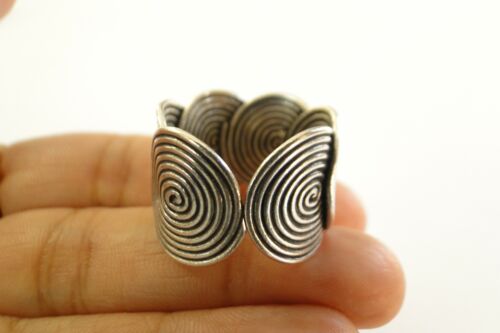 Thai Hill Tribe Multi Spiral Motif No Stone Sterling Silver Band Ring Size 8 9 - Picture 4 of 4