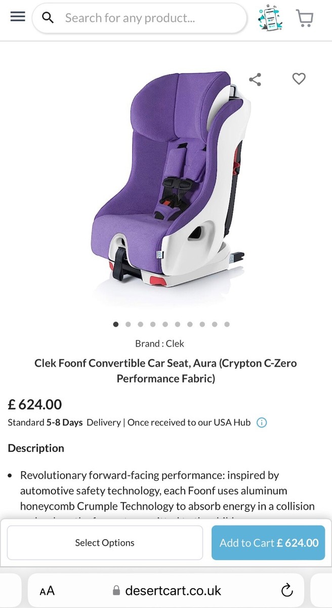 Clek Foonf Car Seat Purple