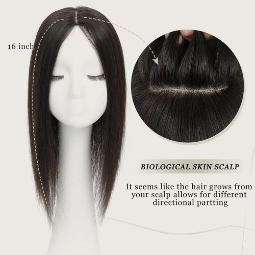 Silk Base Hair Toppers for women 16inch Hair Toppers for Women Real Human Hair - Picture 4 of 9