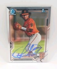 Luis Toribio Signed IP 2021 Bowman Chrome Prospects Auto Rc Rookie Card Giants