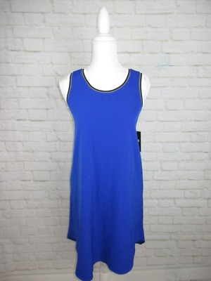 Abs by Allen Schwartz Women's Size Small Jersey Knit Sleeveless Dress, Surf the Web, Blue