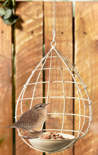 Bird Feeder Hanging Metal Rustic style Egg Chair shape Garden Wild Birds Tree - Afbeelding 1 van 5