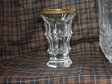 1 Moser High Ball Crystal Odivky Glass Gold Accents Rare 7 OZ Handmade