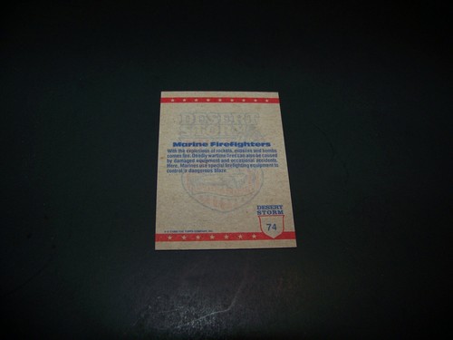 Marine Firefighters Desert Storm Trading Card #74 1991 - Picture 2 of 2