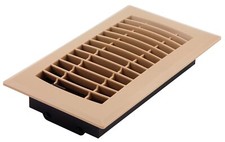 Accord Plastic Floor Register 4 x 8 Adjustable Dumper Louvered Design Taupe