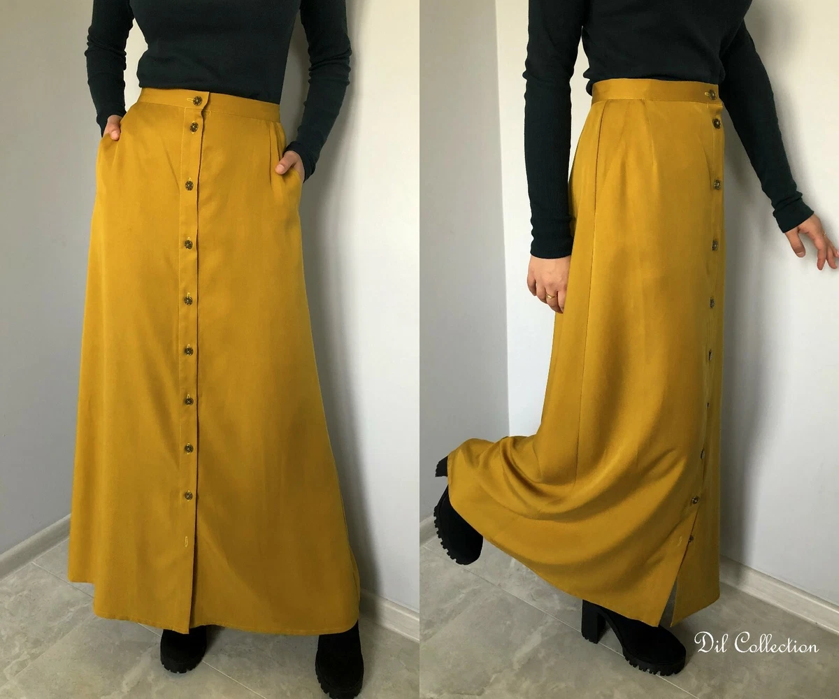 Maxi skirt cheap mustard