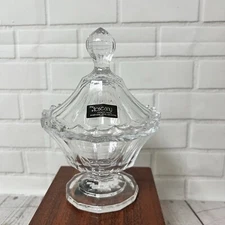 Vintage Toscany Lead Crystal Covered Candy Dish with Lid Lidded