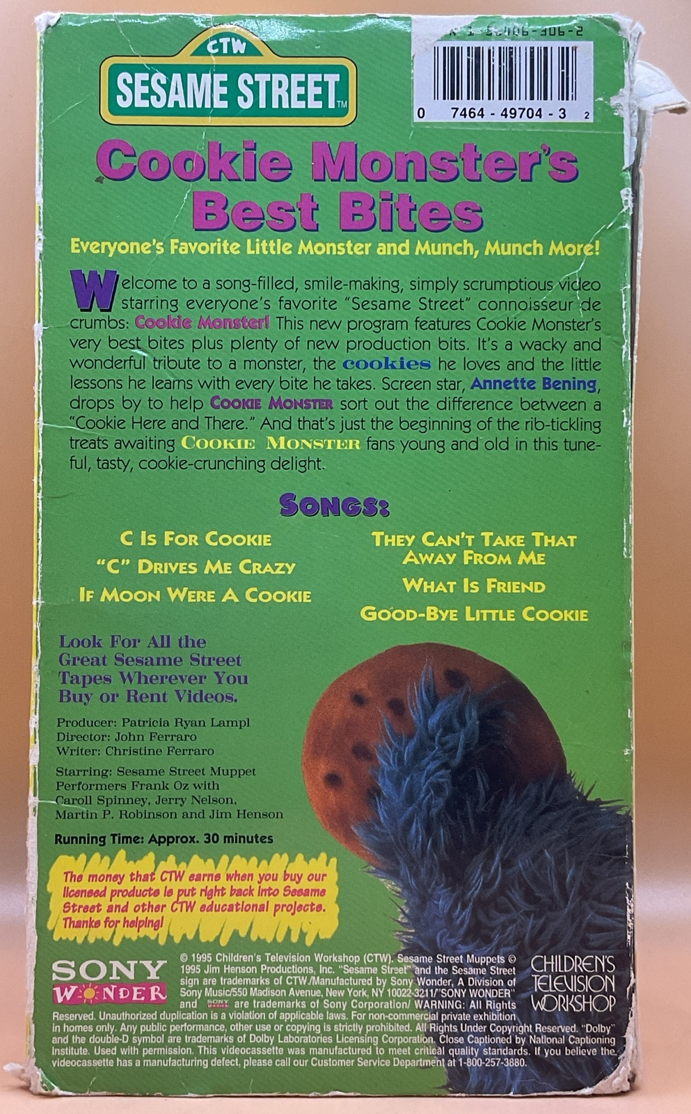 Sesame Street Cookie Monsters Best Bites VHS 1995 **Buy 2 Get 1 Free