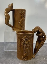 Set Of 2 Vintage ArtMark Risque Nude Woman Mugs Cups Japan C