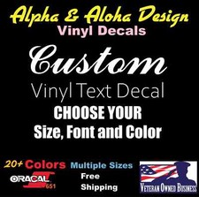 Custom Text Vinyl Lettering Sticker Decal Window Trailer Business Car Name Boat