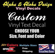 Custom Text Vinyl Lettering Sticker Decal Window Trailer Business Car Name Boat