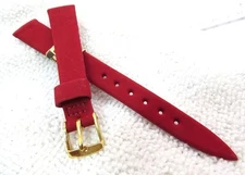 STYLECRAFT,Copa/RED Flocked 13mm WATCH BAND,w/Gold Buckle60's Vintage,B13-09