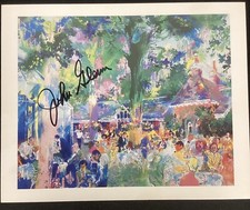 Jon Glenn Signed Leroy Neiman Postcard Tavern On The Green Space Autograph JSA