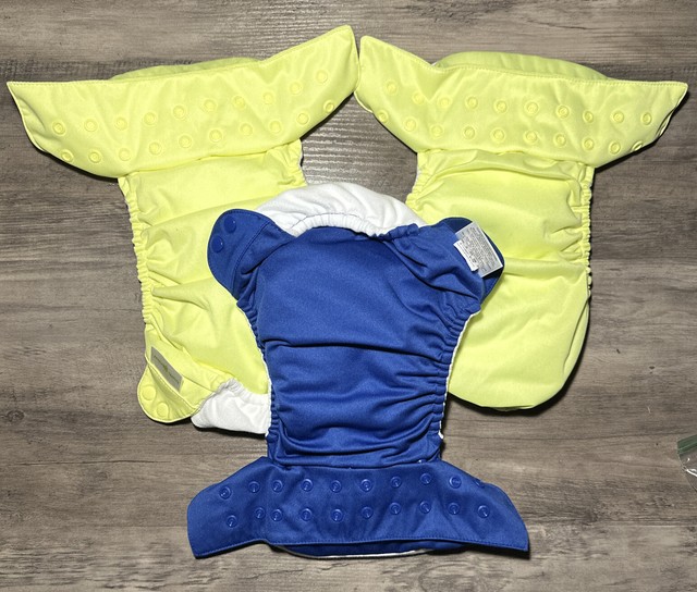 3 NEW BumGenius Snap Covers Diapering System YELLOW BLUE REUSABLE BABY KIDS 3 NEW BumGenius Snap Covers Diapering System YELLOW BLUE REUSABLE BABY KIDS