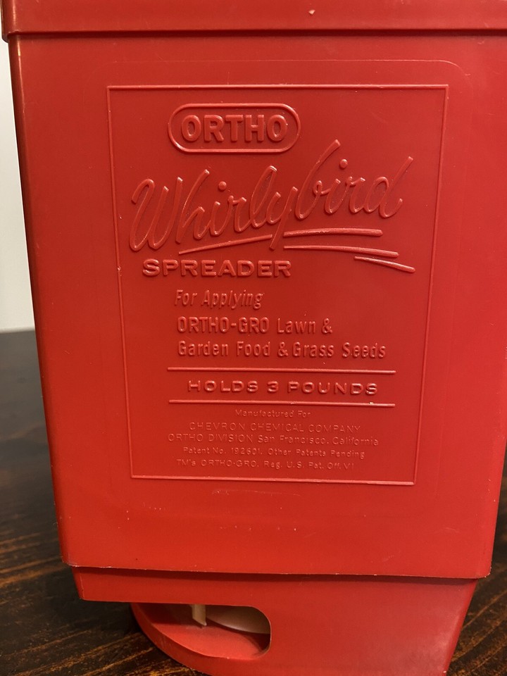 Vintage Ortho Whirlybird Spreader For Grass Seed, Fertilize Red