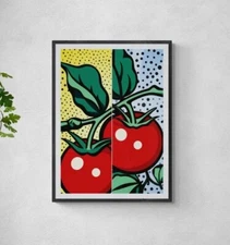 Cherry Tomato Pop Art Poster, Printable Wall Art, Retro Pop Art Print