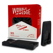 (30 Pack) Wobble Wedge Tapered Black Flexible Soft Multi-Use Wedge Stabilizer