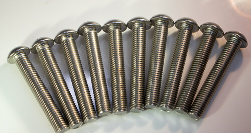 M8 x 1,25 x 20 mm 18-8 Edelstahl Knopfkopfschrauben | Stck 20 | Art.-Nr.: 6051 - Bild 2 von 2