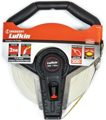Crescent Lufkin 300-ft Fiberglass Tape Measure Manual SAE And Metric Surveying