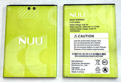 NUU A23 N60 Li-Ion Cell Phone Battery MODEL NUBN6001 3.8V 2950mAh OEM ORIGINAL