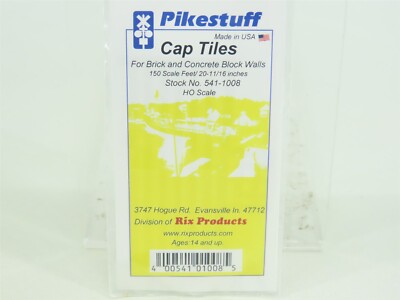 HO Rix Products Pikestuff Kit 541-1008 Cap Tiles For Brick/Concrete Block Walls 