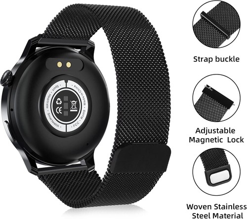 Stainless Steel Watch Band, Replacement Metal Mesh Band, Quick Release Watch Str - Picture 2 of 7