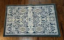 Pretty Home Dynamix Polyester Chenille Gray/Ivory/Beige Accent Rug 30" x 20"